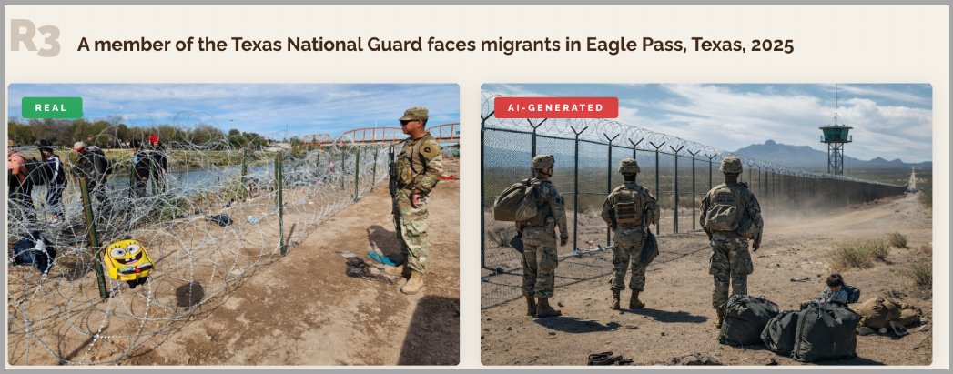 Round 3: Texas National Guard at Eagle Pass, real beside AI